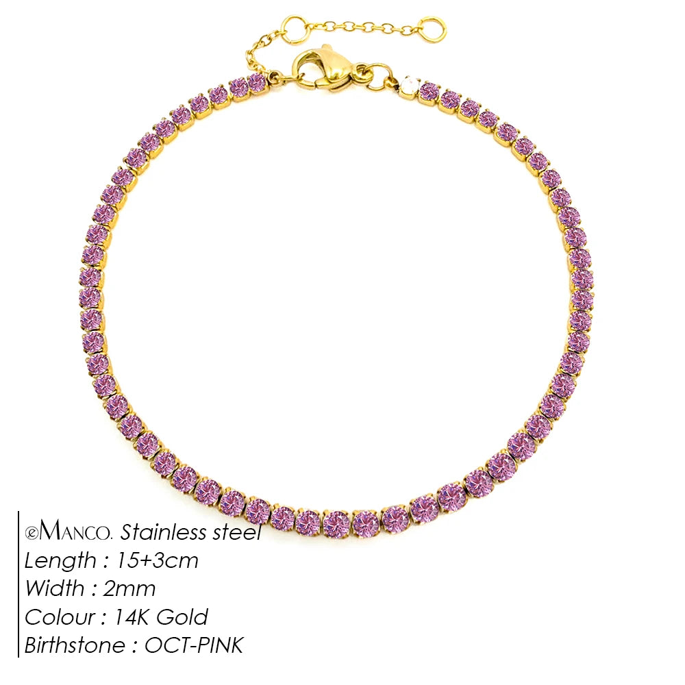 Geboorte Steen Armband Goud/Zilver