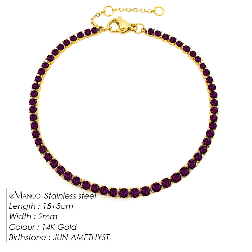 Geboorte Steen Armband Goud/Zilver