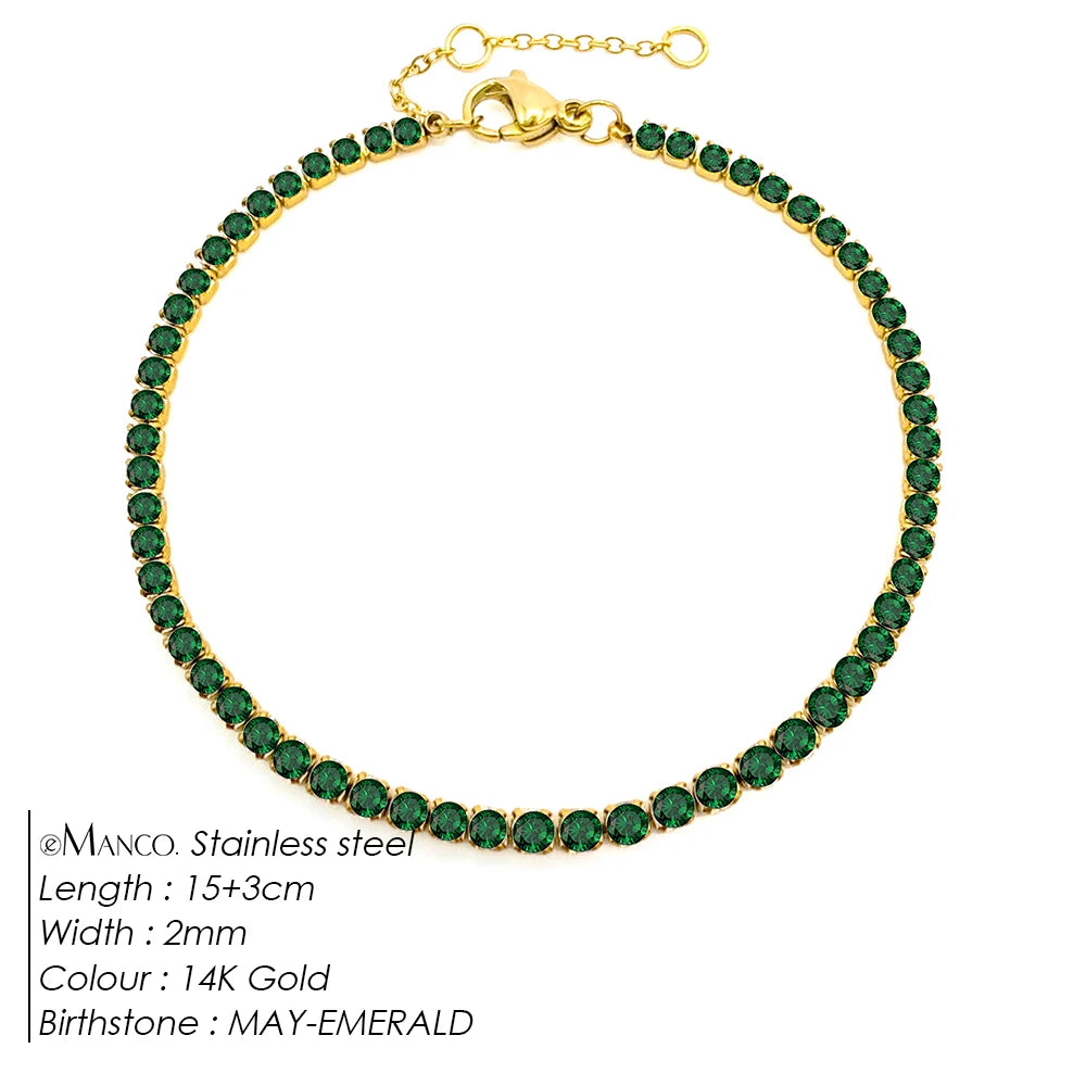 Geboorte Steen Armband Goud/Zilver