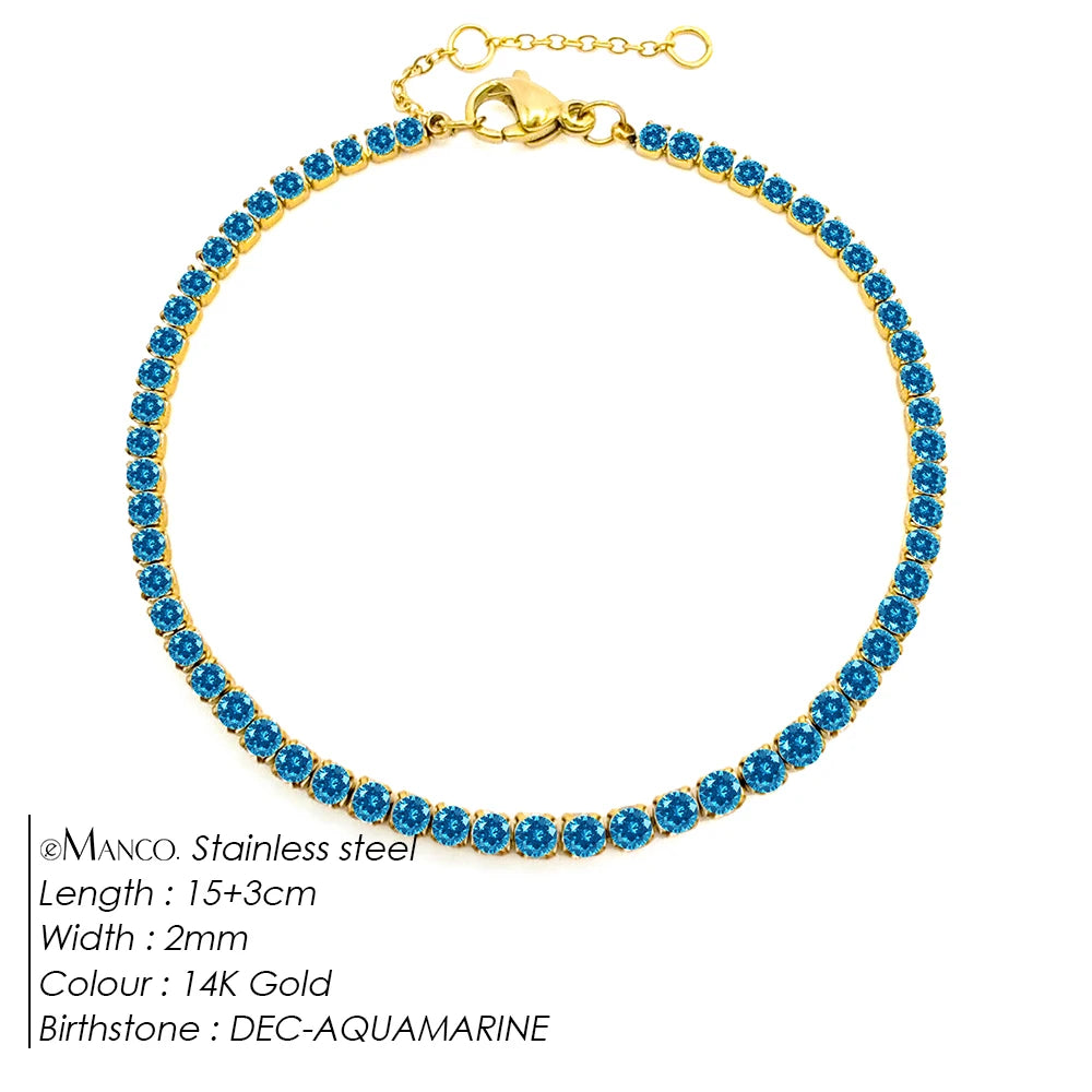 Geboorte Steen Armband Goud/Zilver