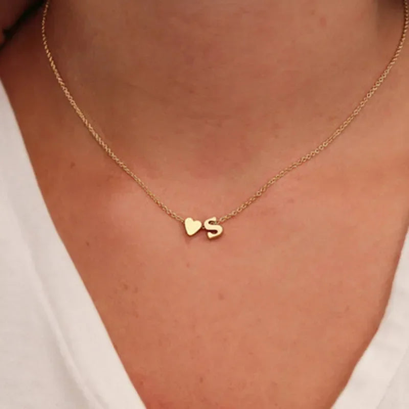 Ketting Goud/Zilver Met Letter En Hart