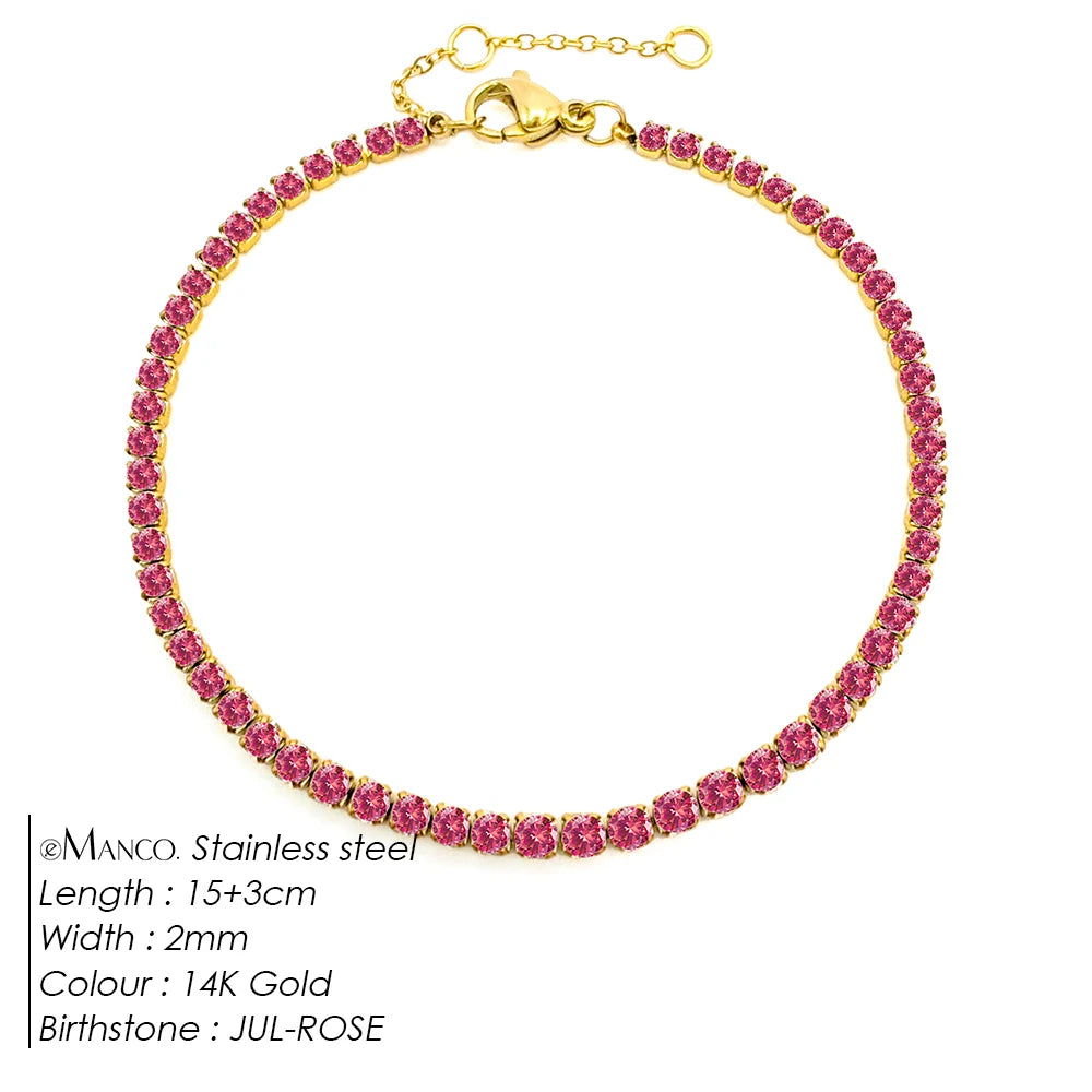 Geboorte Steen Armband Goud/Zilver