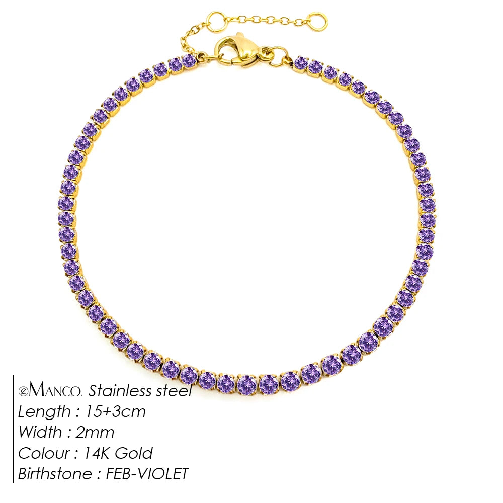 Geboorte Steen Armband Goud/Zilver